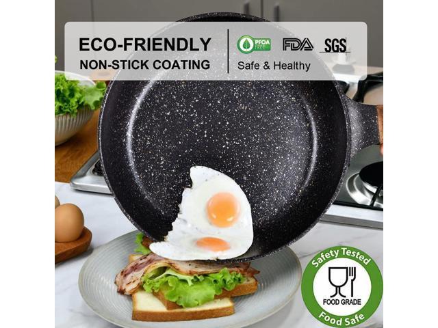 DIIG Nonstick Frying Pan Set, No Stick PFOA-Free Granite Coating Chef's Pan, 10 11In Egg Pans for Family, Gift Cookware Pan Set for Gas Stove,...