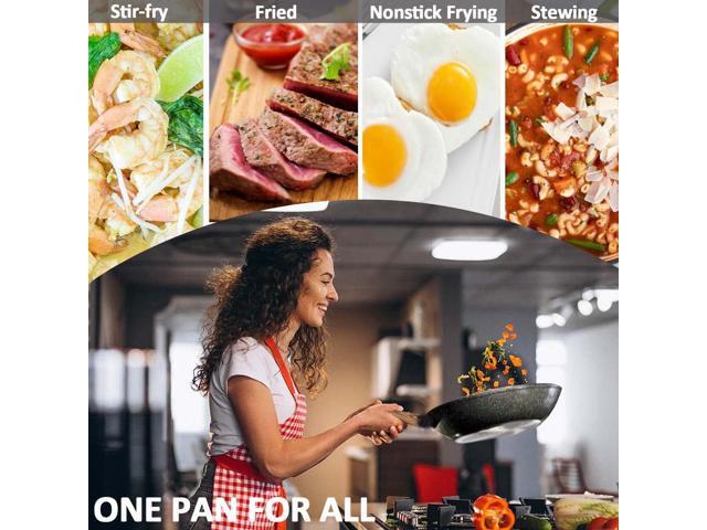 DIIG Nonstick Frying Pan Set, No Stick PFOA-Free Granite Coating Chef's Pan, 10 11In Egg Pans for Family, Gift Cookware Pan Set for Gas Stove,...