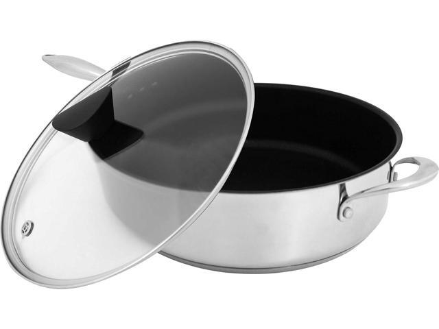 Ozeri Sauce Pan and Lid with a 100% PFOA and APEO-Free Non-Stick Coating developed in the USA, 5 L (5.3 Quart), Stainless Steel