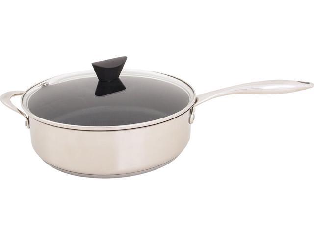 Ozeri Sauce Pan and Lid with a 100% PFOA and APEO-Free Non-Stick Coating developed in the USA, 5 L (5.3 Quart), Stainless Steel