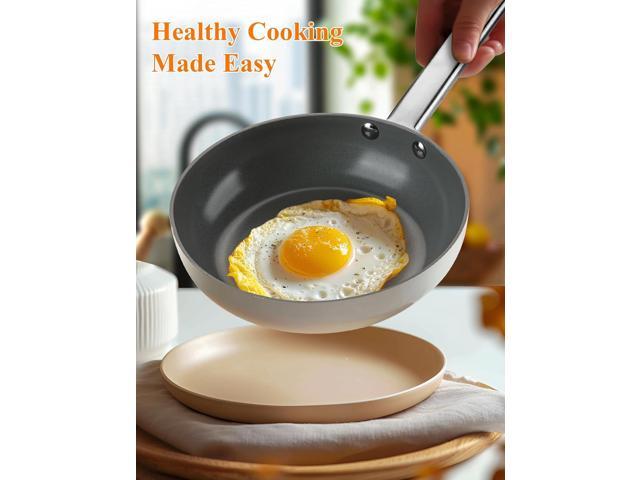 Nonstick Ceramic Cookware Set Healthy Pots And Pans Set Induction Kitchen Cookware sets Non Toxic Pots And Pan Set,PFOA PTFE Free (18 pcs)