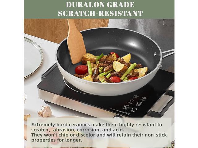 Nuwave 7pc Cookware Set Healthy Duralon Blue Ceramic Nonstick Coated, Diamond Infused Scratch-Resistant, PFAS Free, Oven Safe, Induction Ready &...