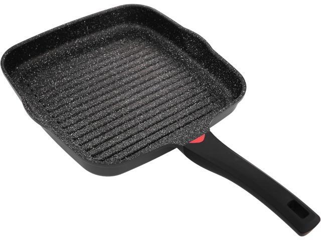 11 Inch Non Stick Grill Pan Granite Coated with Pour Spout - Lightweight 2.66 Quart Grill Pan for Indoor Cooking with Grip Handle - Induction...