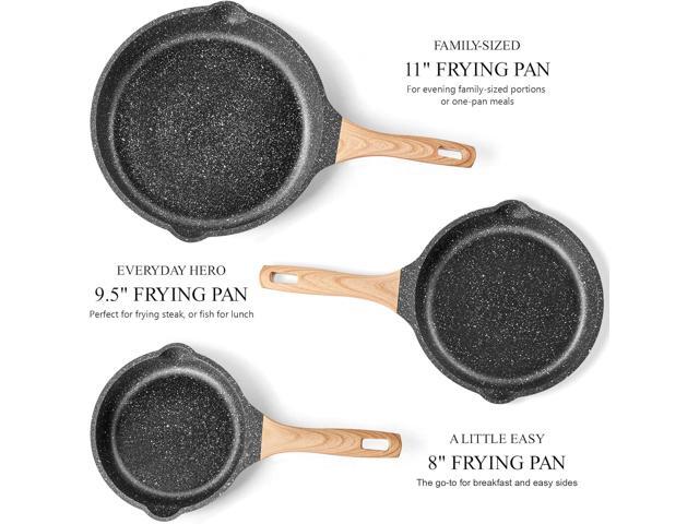 Non Stick Frying Pan Set - YIIFEEO Granite Skillet Set with 100% PFOA & PTFE Free, Induction Egg Omelette Pans for Cooking Pan Set, Cookware Set...