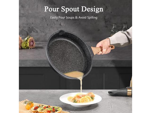 Non Stick Frying Pan Set - YIIFEEO Granite Skillet Set with 100% PFOA & PTFE Free, Induction Egg Omelette Pans for Cooking Pan Set, Cookware Set...