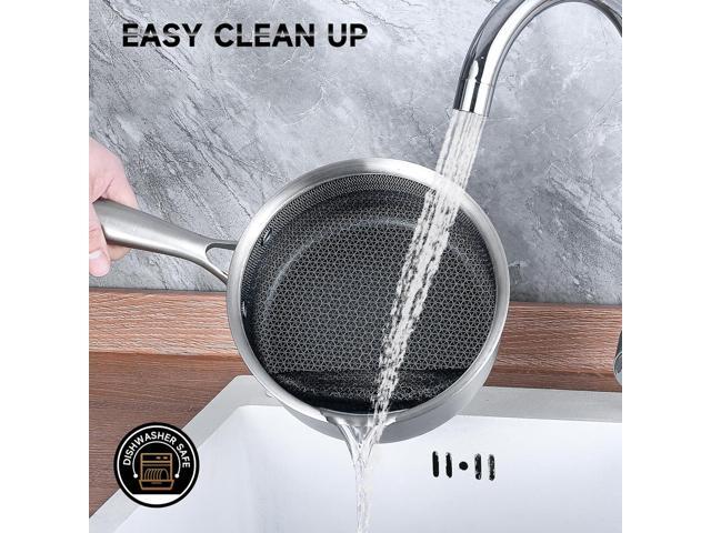 LOLYKITCH Hybrid Tri-Ply Stainless Steel Non-Stick Saucepan Set of 2,1.5QT & 2.5QT Sauce Pots,Induction Pots and Pans Set,Heavy Duty and Oven Safe.