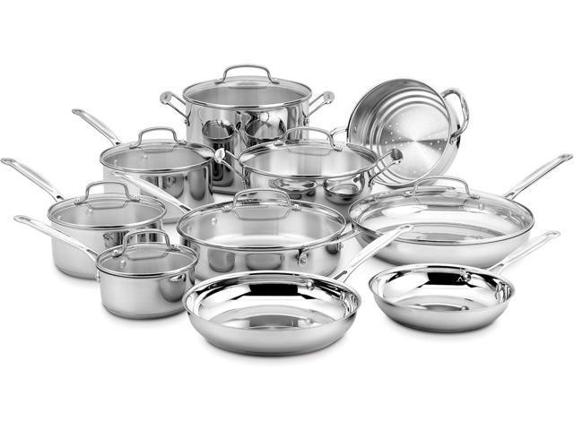 Cuisinart 17-Piece Cookware Set, Chef's Classic Steel Collection 77-17N