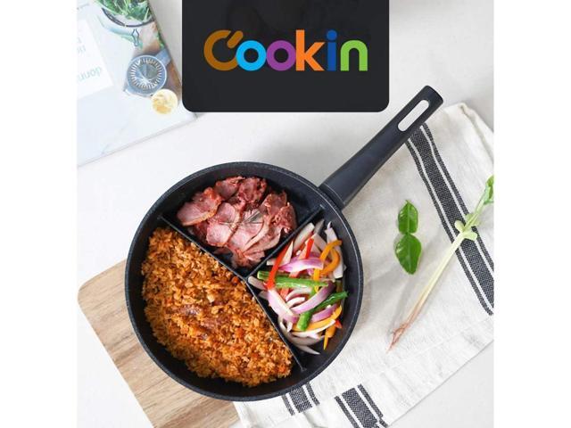 Kitchen Flower Multi 3 Divider Non Stick Coating Frying Pan 28cm
