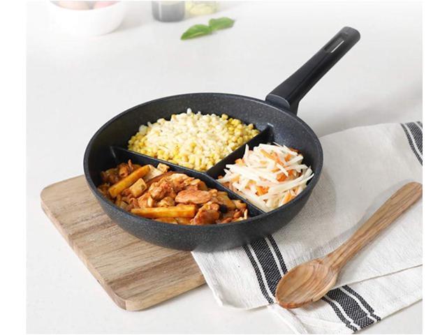 Kitchen Flower Multi 3 Divider Non Stick Coating Frying Pan 28cm