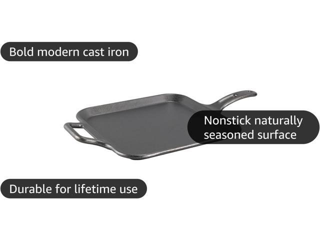 Lodge BOLD 12 Inch Seasoned Cast Iron Square Griddle, Design-Forward Cookware