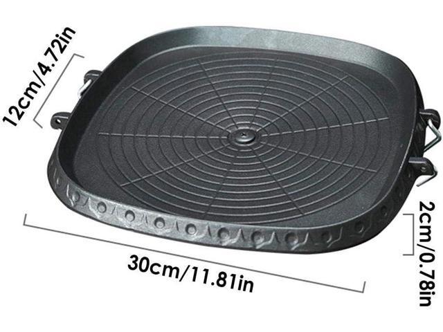 Korean BBQ Non-Stick Square Grill Pan with Natural Material 6 Layer Coating Easy Grease Draining 11.8 Inch Gas Range Grilling Pan for Both Home &...