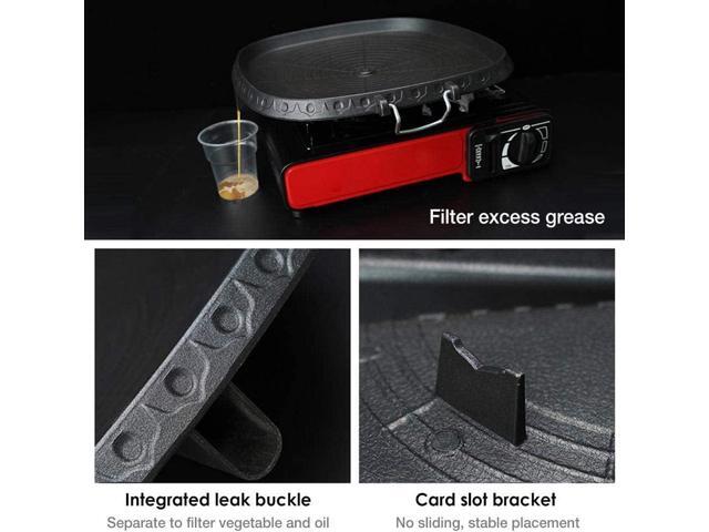Korean BBQ Non-Stick Square Grill Pan with Natural Material 6 Layer Coating Easy Grease Draining 11.8 Inch Gas Range Grilling Pan for Both Home &...