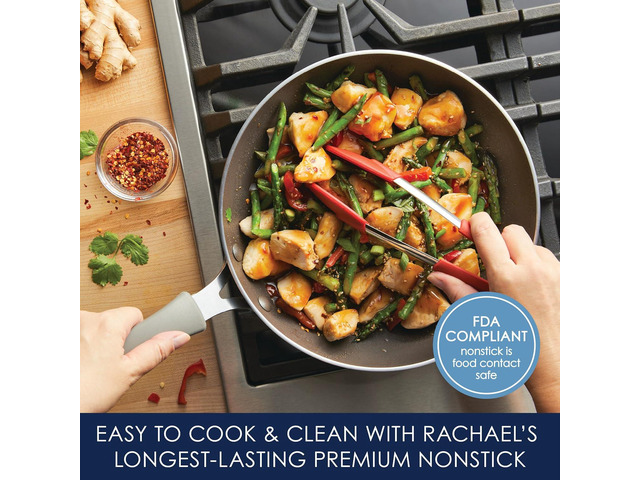 Rachael Ray Cook + Create Nonstick Stir Fry Pan/Wok, 10.5 Inch, Gray