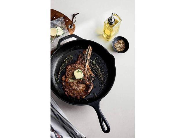 Lodge 12' Cast Iron Skillet - Chef Collection - Perfect Sear - Ergonomic Handles - Superior Heat Retention - Cast Iron Cookware & Skillet