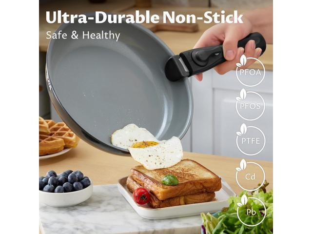 BEZIA Induction Cookware with Healthy Ceramic Coating, Camping Pots and Pans Set Nonstick 10pcs with Detachable Handles, Induction RV Kitchen Set...