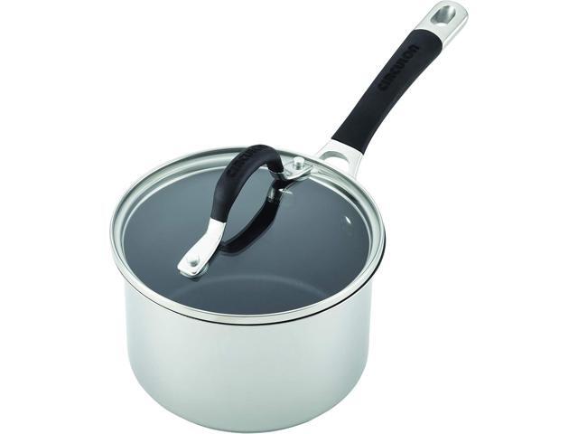 Circulon Momentum Stainless Steel Sauce Pan/Saucepan with Lid, 2 Quart, Silver