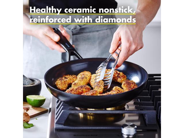 GreenPan SmartShape Healthy Ceramic Nonstick, 11' Frying Pan Skillet, PFAS-Free, Dishwasher Safe, Black