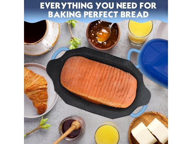 Dutch Oven for Bread Baking - 2.5QT Bread Pans for Homemade Bread with Perforated Non-Stick Silicone Liner Cast Iron Bread Pan Dutch Oven Loaf Pan...