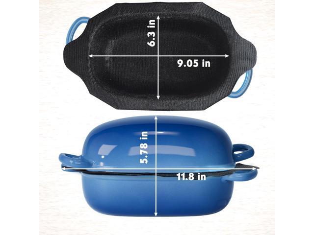 Dutch Oven for Bread Baking - 2.5QT Bread Pans for Homemade Bread with Perforated Non-Stick Silicone Liner Cast Iron Bread Pan Dutch Oven Loaf Pan...