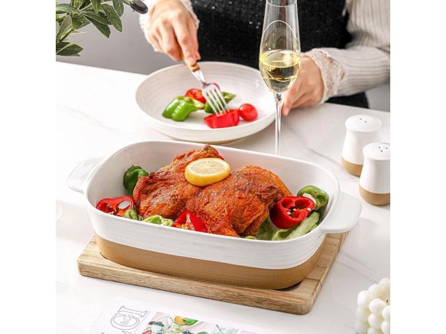 Hasense Ceramic Baking Dish, 15x8.7 Large Lasagna Pan Casserole Dishes for Oven, Non-Stick Bakeware Pan with Handle for Baking, Casserole, Kitchen,...