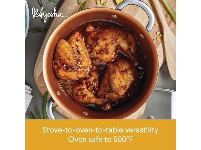 Ayesha Curry Home Collection Hard Anodized Nonstick Cookware Pots and Pans Set, 9 Piece, Charcoal Gray