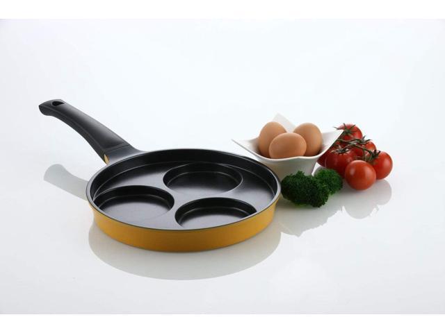 Flamekiss 9.5' Orange Ceramic Coated Nonstick 3-Cup Egg Cooker Pan by Amor, Innovative & Elegant Design, Nano Ceramic Coating w/ Silver Ion (100%...