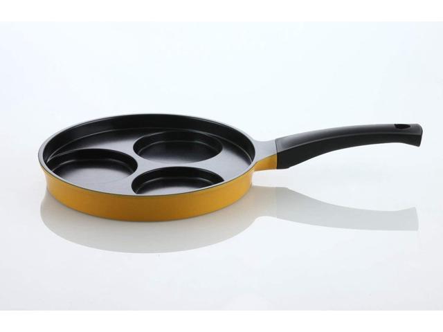 Flamekiss 9.5' Orange Ceramic Coated Nonstick 3-Cup Egg Cooker Pan by Amor, Innovative & Elegant Design, Nano Ceramic Coating w/ Silver Ion (100%...