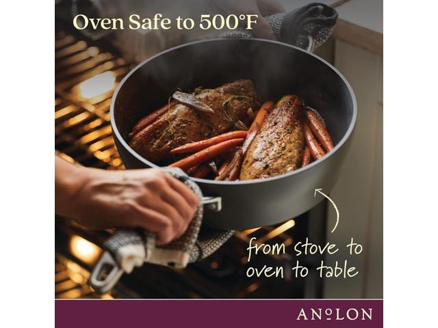 Anolon Allure Hard Anodized Nonstick Deep Square Griddle Pan/Grill, 11 Inch - Dark Gray