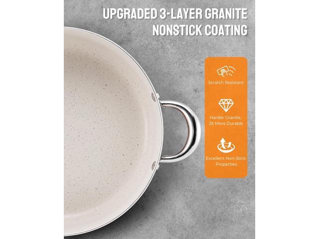 BEZIA 8 Quart Cooking Pot with Lid, Nonstick Stock Pot/Stockpot with Lid, Induction Pot for Cooking, Kitchen Pots, Stew Pots, Soup Pots for All...