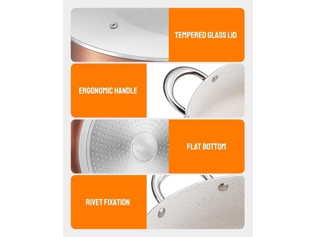 BEZIA 8 Quart Cooking Pot with Lid, Nonstick Stock Pot/Stockpot with Lid, Induction Pot for Cooking, Kitchen Pots, Stew Pots, Soup Pots for All...