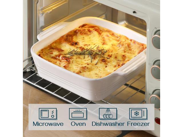DOWAN 8x8 Baking dish, Square Baking Pan, Ceramic Casserole Dishes for Oven, Cake Pan with Handle, for Brownie, Lasagna, Casserole, 2 Quart, Home...
