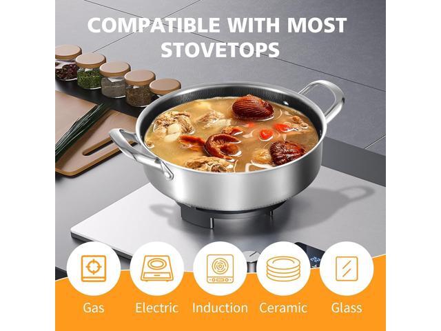 Stainless Steel Saute Pan 12 inch Deep Frying Pan,6 Quarts Nonstick Skillet Large Sauté Pan with Lid,PFOA Free Cookware,Induction Compatible Chef...