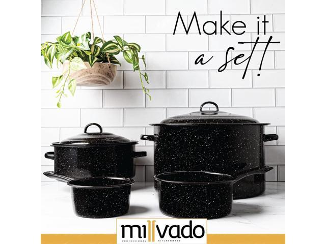 Granite 1 Quart Saucepan, Naturally Nonstick Sauce Pots, Speckled Enamel Cookware, Small Sauce Pan for Cooking and Boiling, Granite Cooking Pot for...