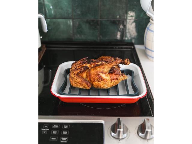 The Silicone Kitchen Silicone Roasting Rack Pan, Dishwasher Safe, BPA Free, Non-Toxic, 7 in by 10.75 in, Navy, 2 Pack