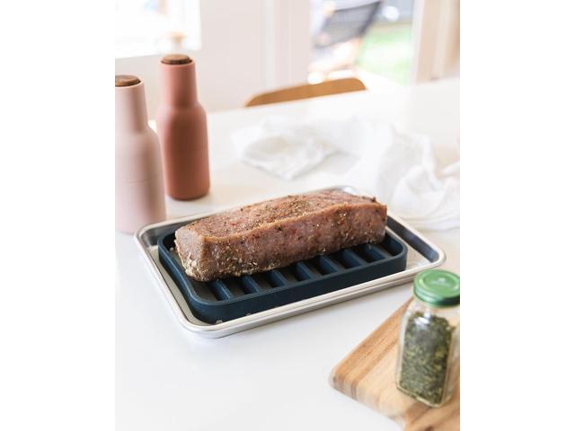 The Silicone Kitchen Silicone Roasting Rack Pan, Dishwasher Safe, BPA Free, Non-Toxic, 7 in by 10.75 in, Navy, 2 Pack