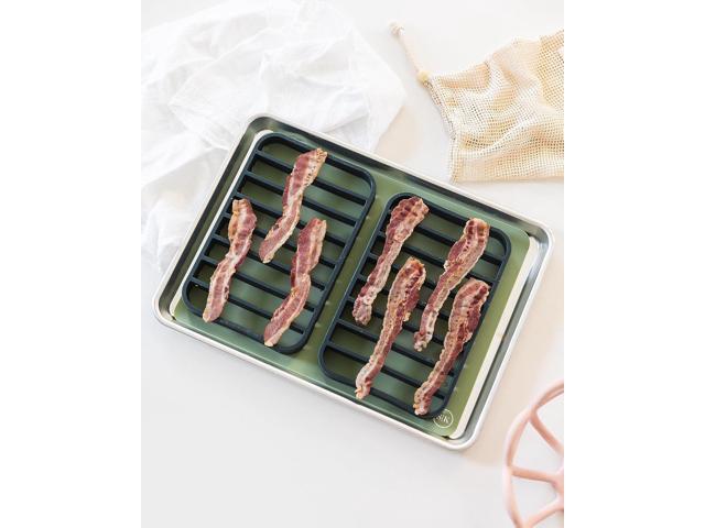 The Silicone Kitchen Silicone Roasting Rack Pan, Dishwasher Safe, BPA Free, Non-Toxic, 7 in by 10.75 in, Navy, 2 Pack