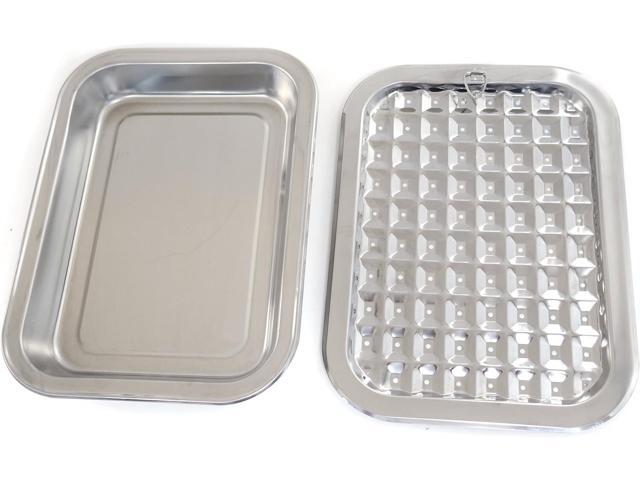 Norpro 274 Stainless Steel Broil/Roast Pan Set, 17 inch, Silver