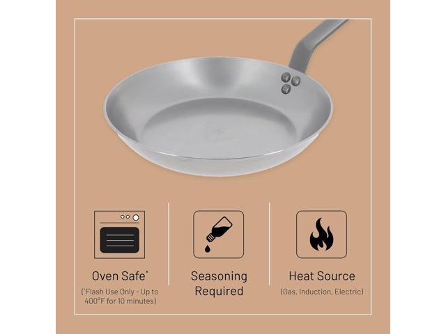 de Buyer MINERAL B Carbon Steel Omelette Pan - 9.5 - Naturally Nonstick - Made in France