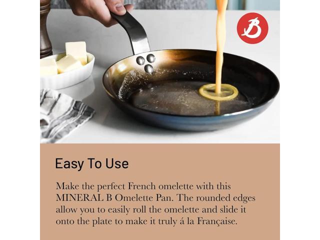 de Buyer MINERAL B Carbon Steel Omelette Pan - 9.5 - Naturally Nonstick - Made in France