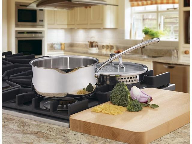 Cuisinart 419-18P 2-Quart Pour Saucepan with Cover Contour Cookware, Stainless Steel