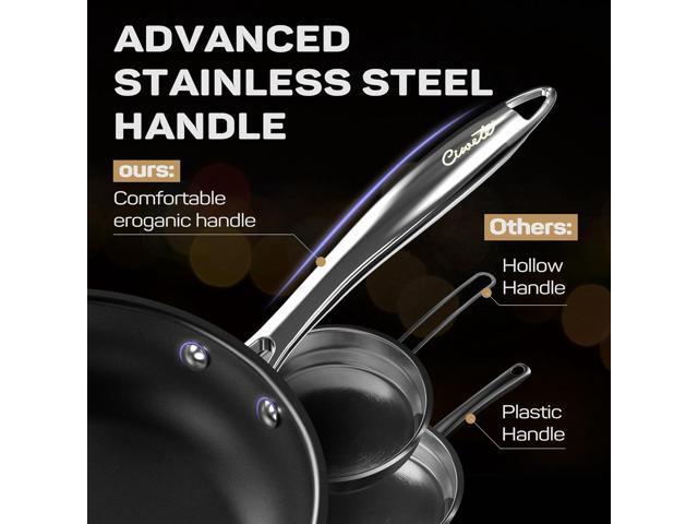 Stainless Steel Nonstick Pots and Pans Set - 11PC, 18/10 Triple Ply Stainless Steel Induction Cookware Set, Kitchen Cookware Sets with Steamer...