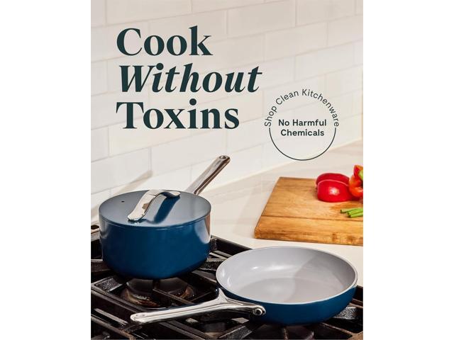 Caraway Mini Cookware Set - Non-Stick Ceramic Fry Pan (1.05 qt, 8') & Sauce Pan (1.75 qt) - Non Toxic, PTFE & PFOA Free - Oven Safe & Stovetop...