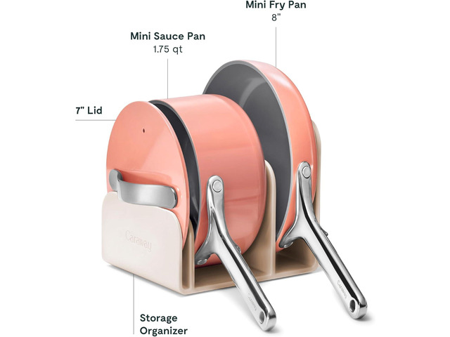 Caraway Mini Cookware Set - Non-Stick Ceramic Fry Pan (1.05 qt, 8') & Sauce Pan (1.75 qt) - Non Toxic, PTFE & PFOA Free - Oven Safe & Stovetop...