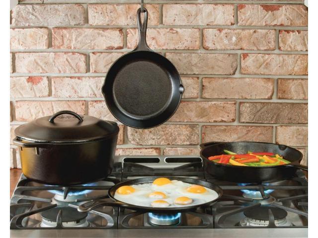 Lodge 12 Inch Cast Iron Skillet with Red Silicone Hot Handle Holder Pre-Seasoned Frying Pan for Stove, Oven, Grill & Campfire Made in the USA ...