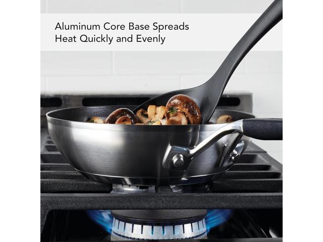 KitchenAid Nonstick Frying Pans/Skillet Set, 2 Piece, Brushed Stainless Steel