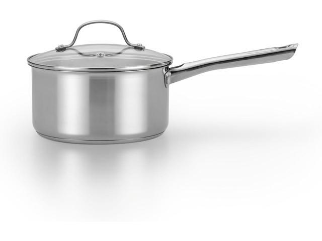 T-fal Performa Stainless Steel Sauce Pan with Lid 3 Quart, Induction Compatible, Oven Broiler Safe 500F, Multipurpose Handy Saucepan, Kitchen Small.