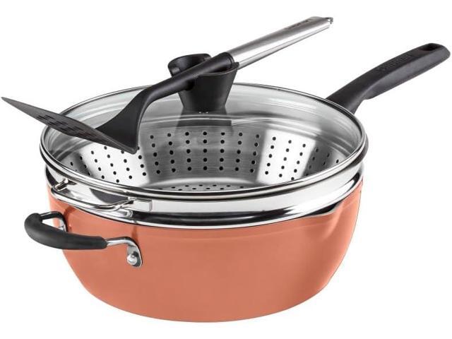 Cuisinart Preferred Pan 4-Pc Set - Sienna Sky (4.5 Qt. Multi-Purpose Pan w/Cover, Steamer, Slotted Turner)