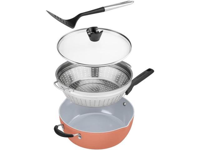 Cuisinart Preferred Pan 4-Pc Set - Sienna Sky (4.5 Qt. Multi-Purpose Pan w/Cover, Steamer, Slotted Turner)