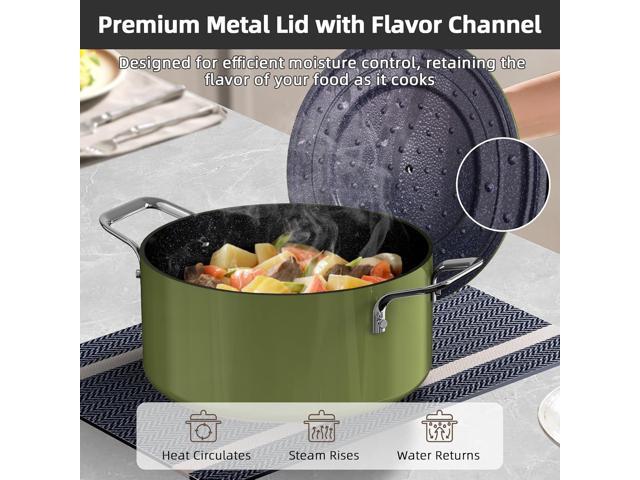 Nuwave Lux 13pc Forged Lightweight Cookware Set PFAS Free, Healthy G10 Duralon Ceramic Coating, Ultra Non-Stick, Stay-Cool Handles, Works on All...