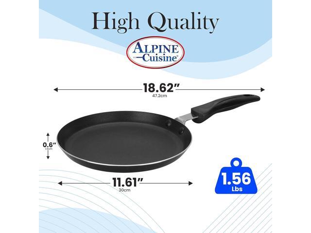 Alpine Cuisine Griddle Pan Aluminum 12-Inch Nonstick Coating, Griddle Pan for Stove Top with Stay Cool Handle, Durable Nonstick Cookware -...